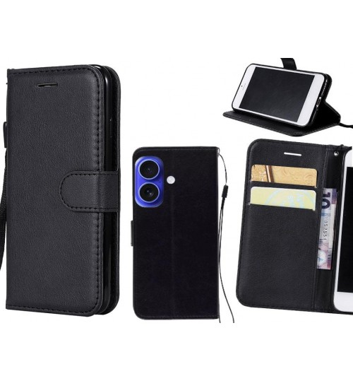 iPhone 16 Case Fine Leather Wallet Case