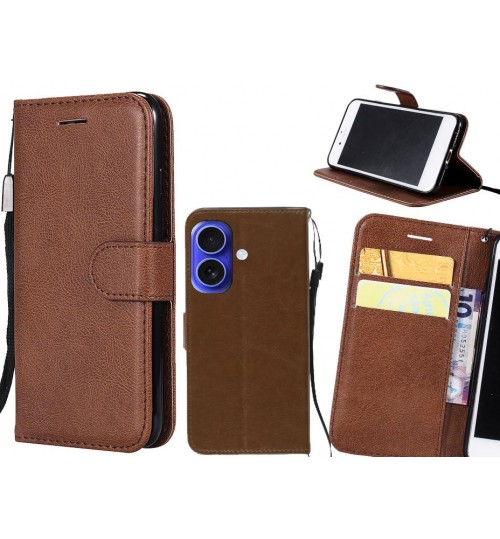 iPhone 16 Case Fine Leather Wallet Case