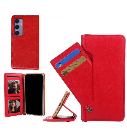 Samsung Galaxy S24 FE case slim leather wallet case 4 cards 2 ID magnet