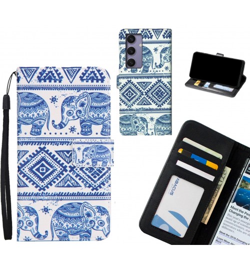 Samsung Galaxy S24 FE case 3 card leather wallet case printed ID