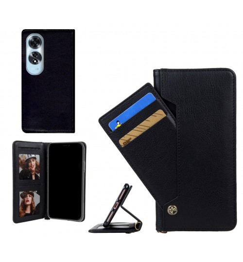 Oppo A60 case slim leather wallet case 4 cards 2 ID magnet