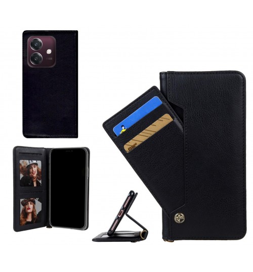 Oppo A3X case slim leather wallet case 4 cards 2 ID magnet