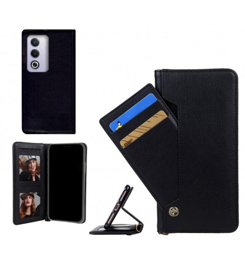 Oppo A3 Pro case slim leather wallet case 4 cards 2 ID magnet