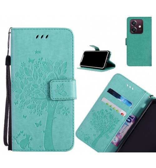 Oppo A3X case leather wallet case embossed pattern