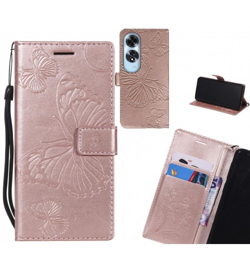 Oppo A60 case Embossed Butterfly Wallet Leather Case