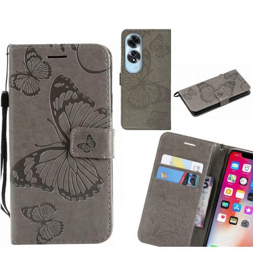 Oppo A60 case Embossed Butterfly Wallet Leather Case