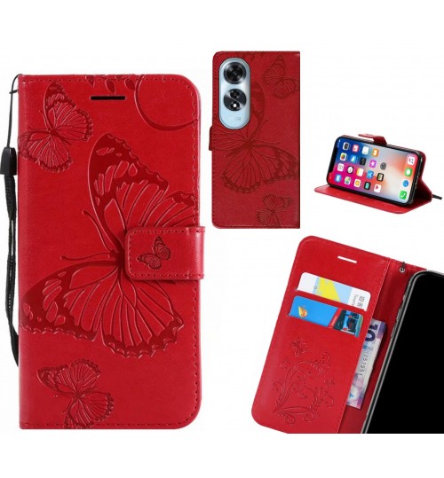 Oppo A60 case Embossed Butterfly Wallet Leather Case