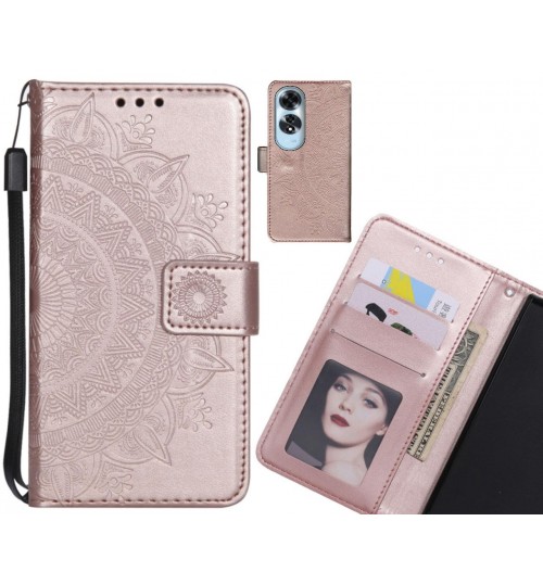 Oppo A60 Case mandala embossed leather wallet case