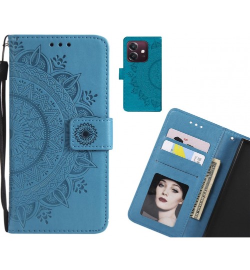 Oppo A3X Case mandala embossed leather wallet case