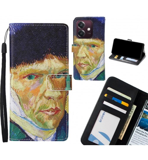 Oppo A3X case leather wallet case van gogh painting