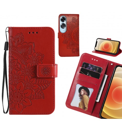 Oppo A60 Case Embossed Floral Leather Wallet case