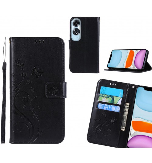 Oppo A60 Case Embossed Butterfly Wallet Leather Cover