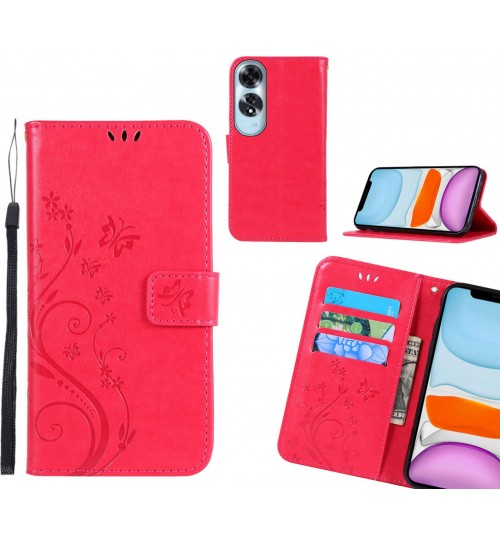 Oppo A60 Case Embossed Butterfly Wallet Leather Cover