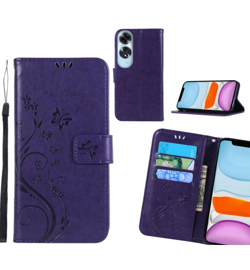 Oppo A60 Case Embossed Butterfly Wallet Leather Cover