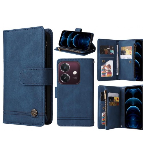 Oppo A3X Case 9 Card Slots Wallet Denim Leather Case