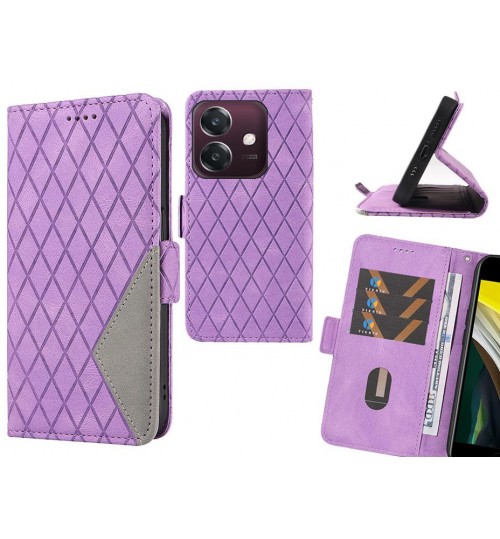 Oppo A3X Case Grid Wallet Leather Case