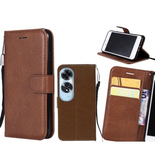 Oppo A60 Case Fine Leather Wallet Case