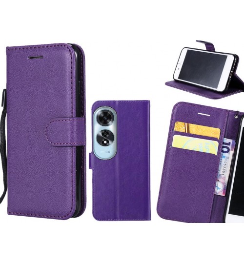 Oppo A60 Case Fine Leather Wallet Case