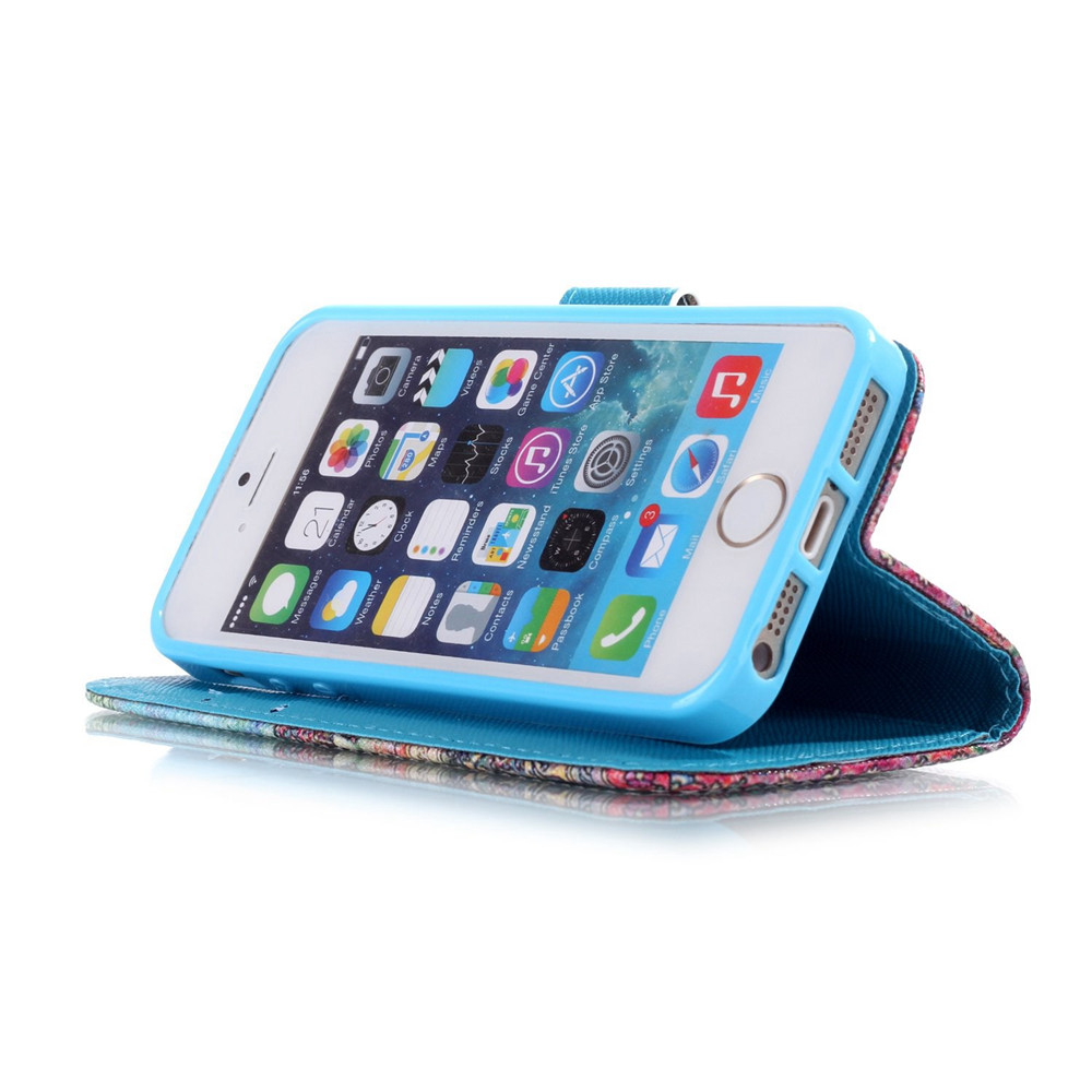 iPhone 5 5s SE case wallet leather case printed