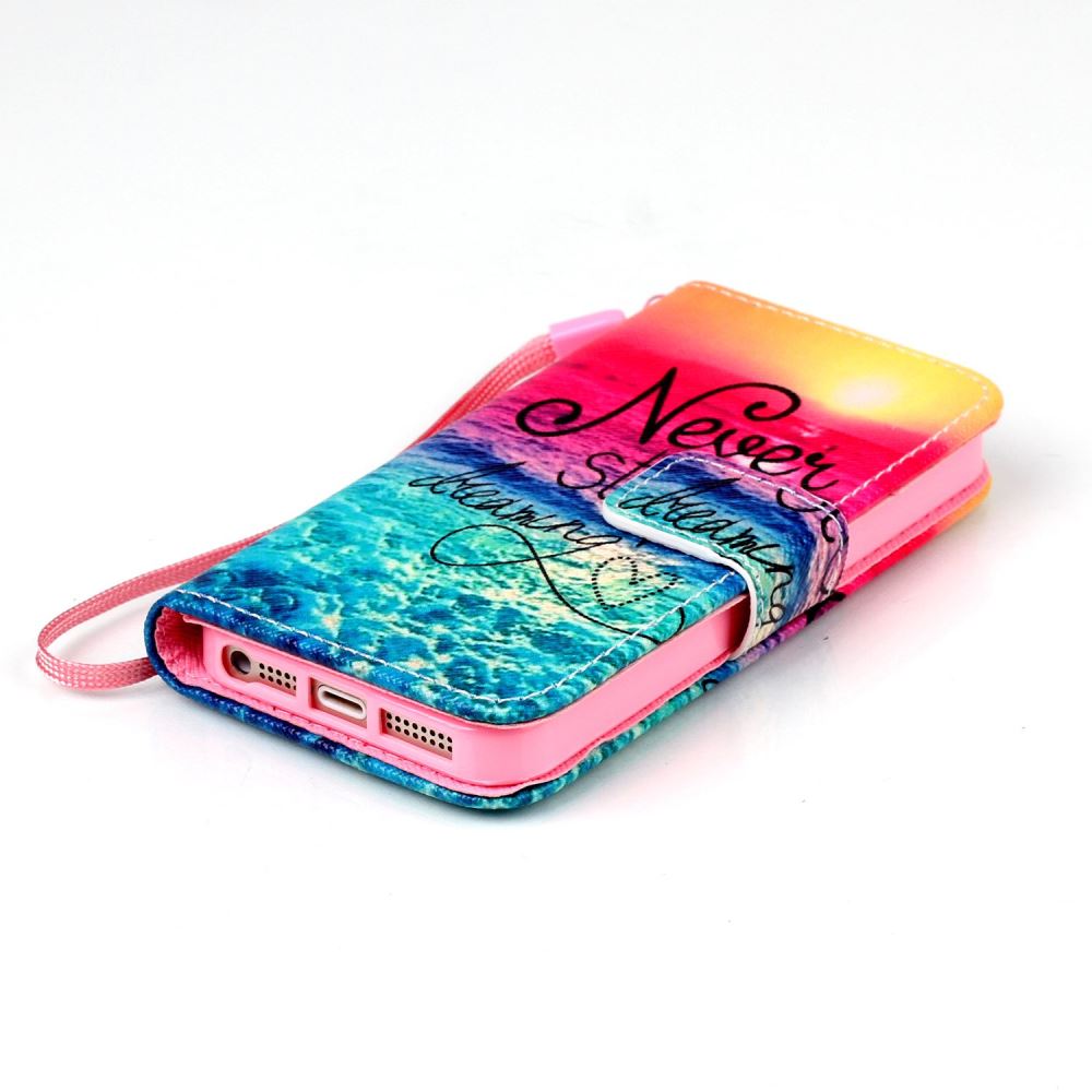 iPhone 5 5s SE case wallet leather case printed