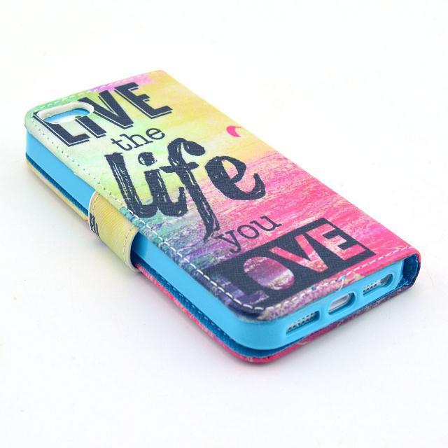 iPhone 5 5s SE case wallet leather case printed