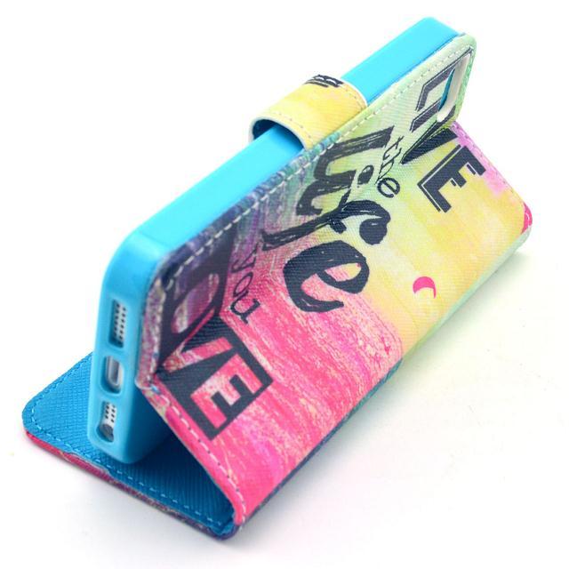 iPhone 5 5s SE case wallet leather case printed