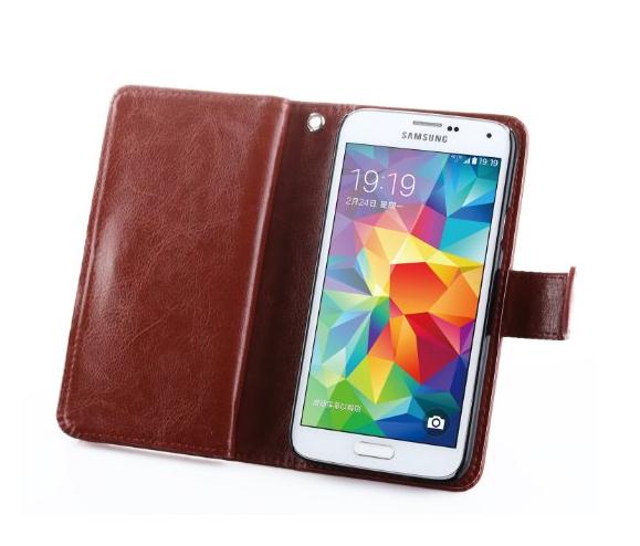 Galaxy S5 double wallet leather case detachable