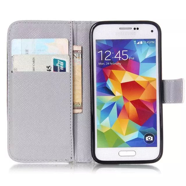 Galaxy S5 MINI case wallet leather case printed