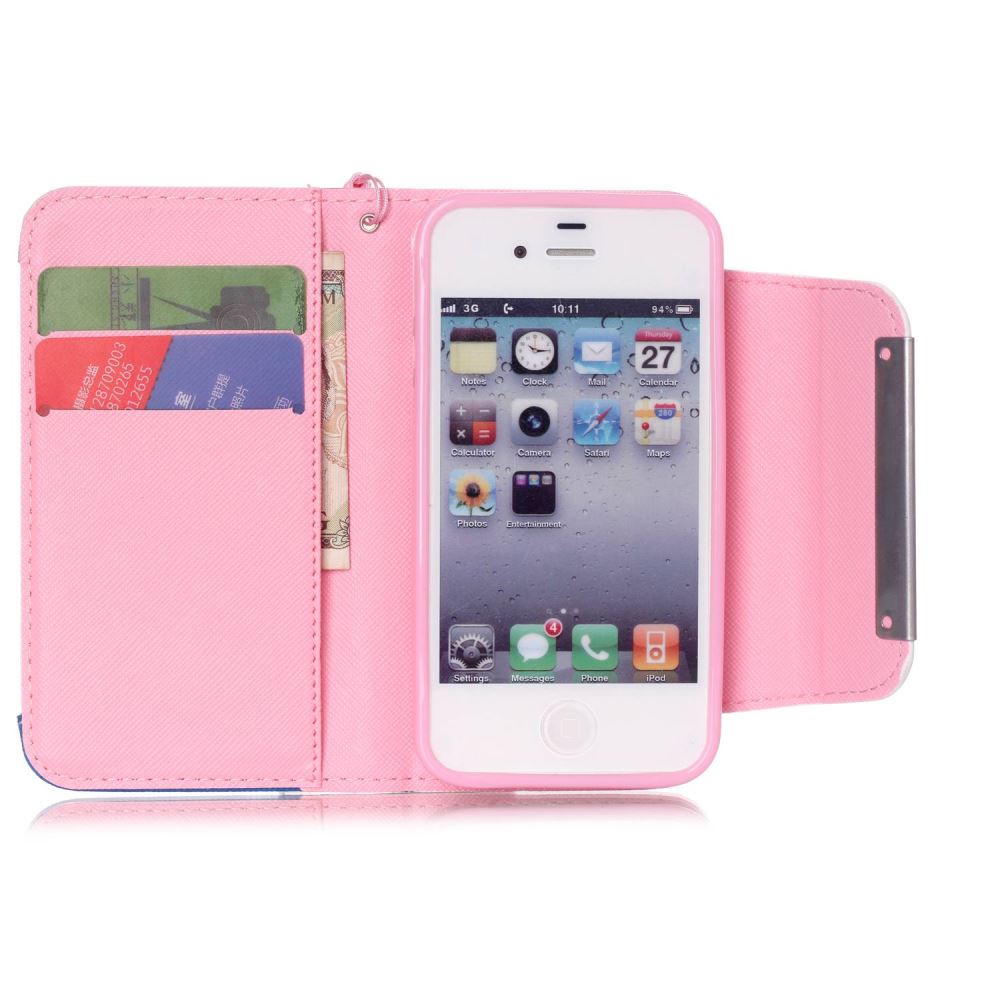 iPhone 4 4s  wallet case magnetic detachable case