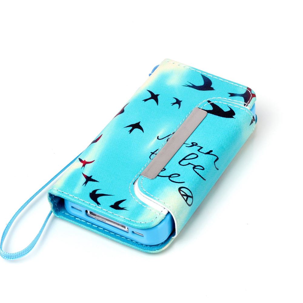 iPhone 4 4s  wallet case magnetic detachable case