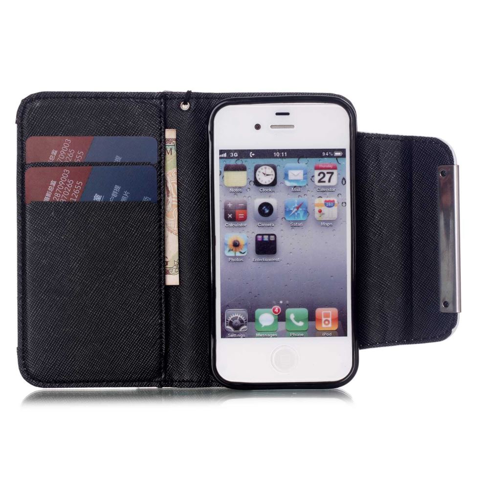 iPhone 4 4s  wallet case magnetic detachable case