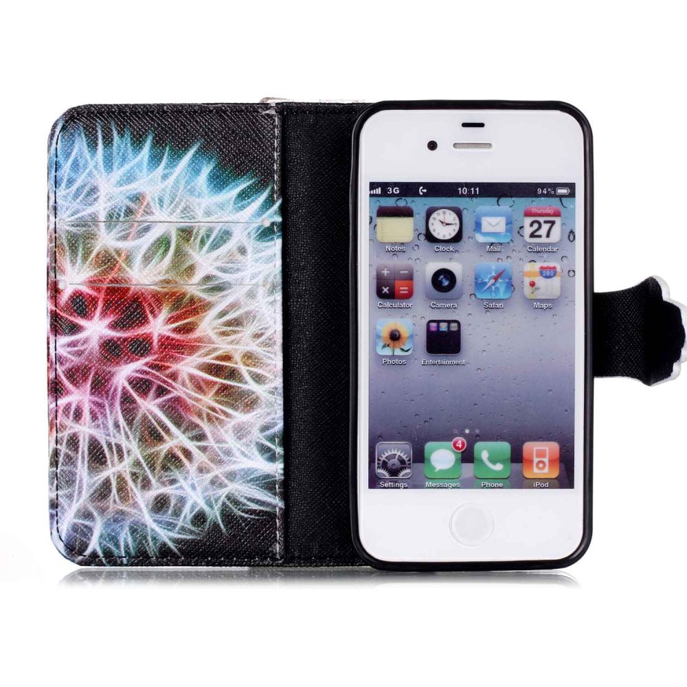 iPhone 4 4s case wallet leather case printed