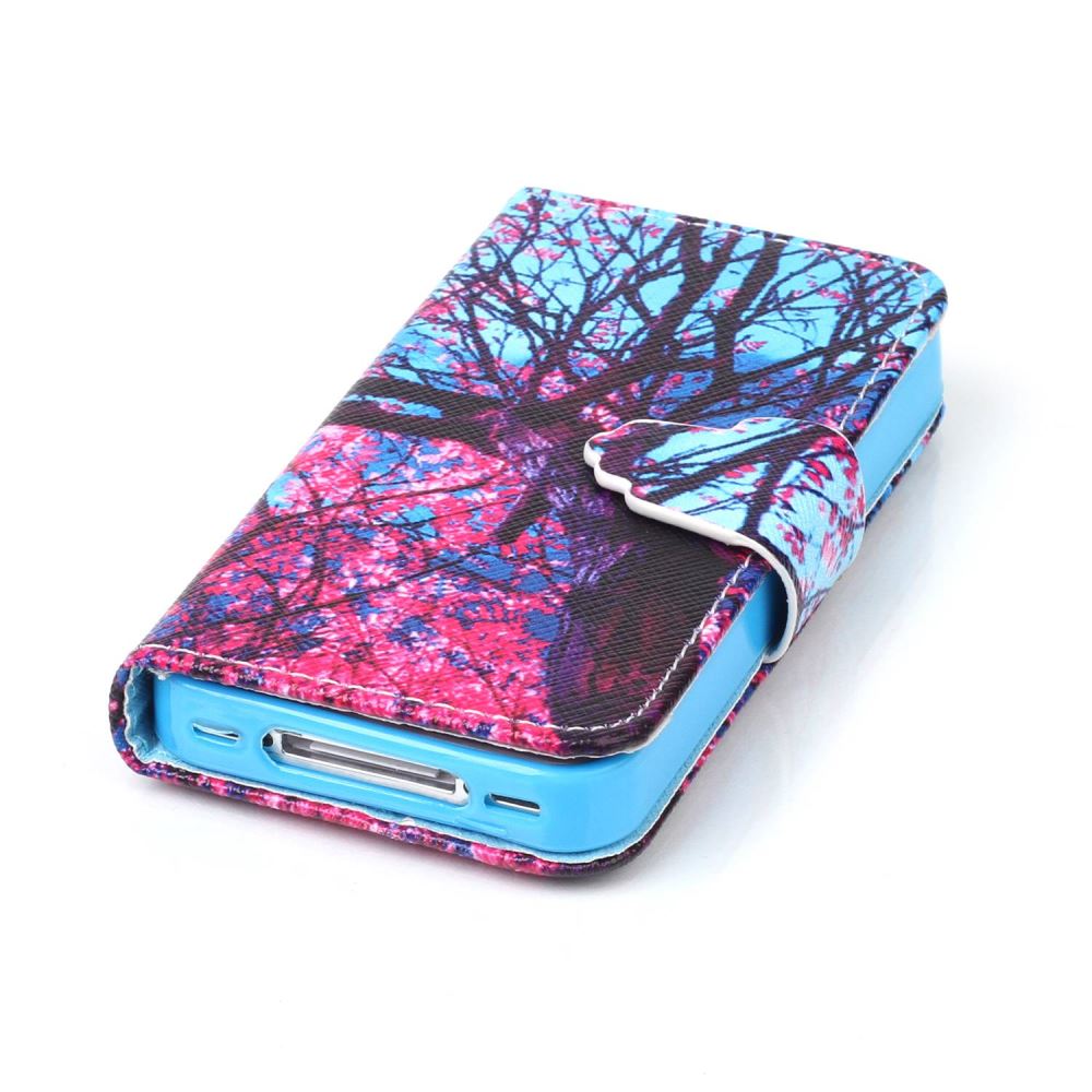 iPhone 4 4s case wallet leather case printed