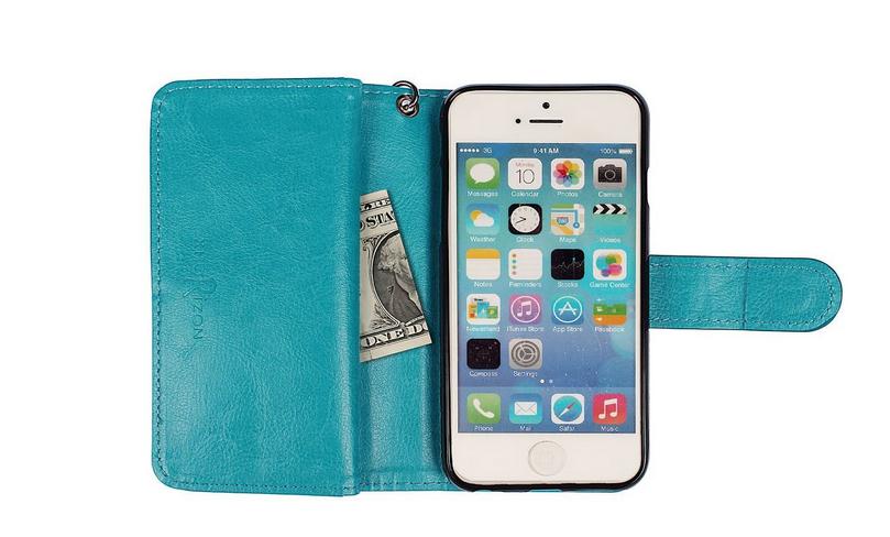 iPhone 5C detachable wallet leather case