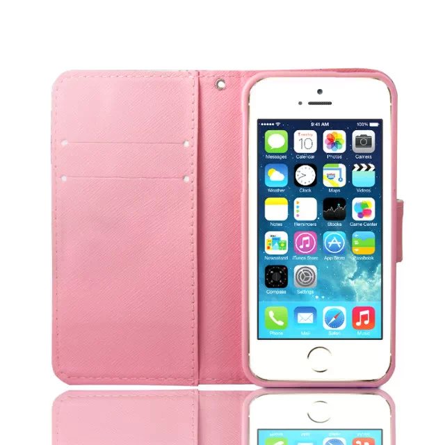 iPhone 5 5s SE case wallet leather case printed