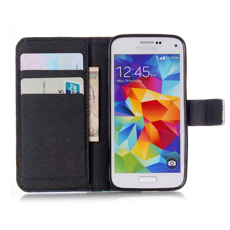 Galaxy S5 MINI case wallet leather case printed