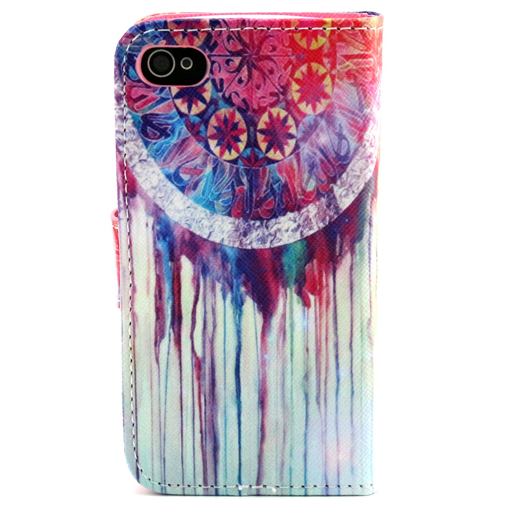 iPhone 4 4s case wallet leather case printed