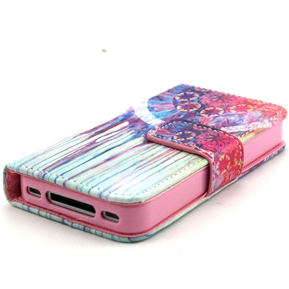 iPhone 4 4s case wallet leather case printed