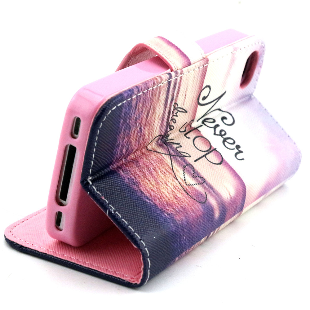 iPhone 4 4s case wallet leather case printed