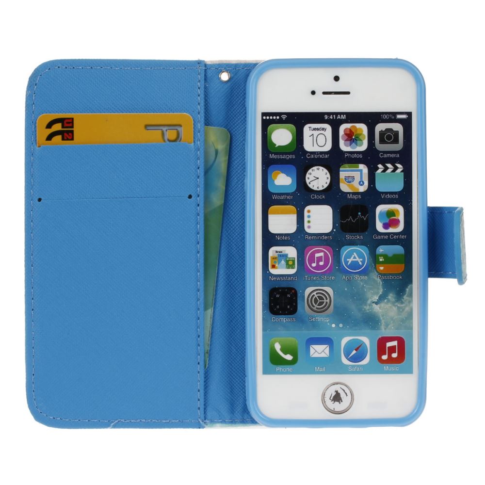 iPhone 5 5s SE case wallet leather case printed