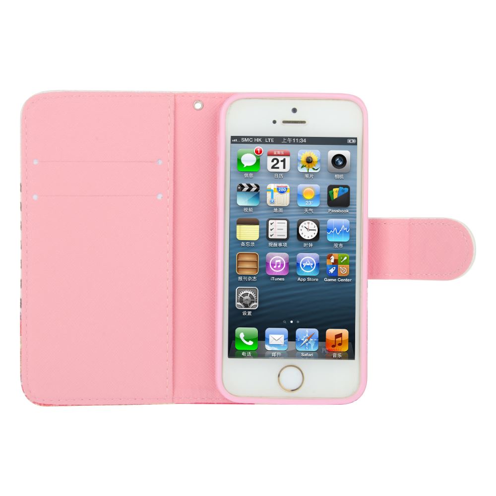 iPhone 5 5s SE case wallet leather case printed