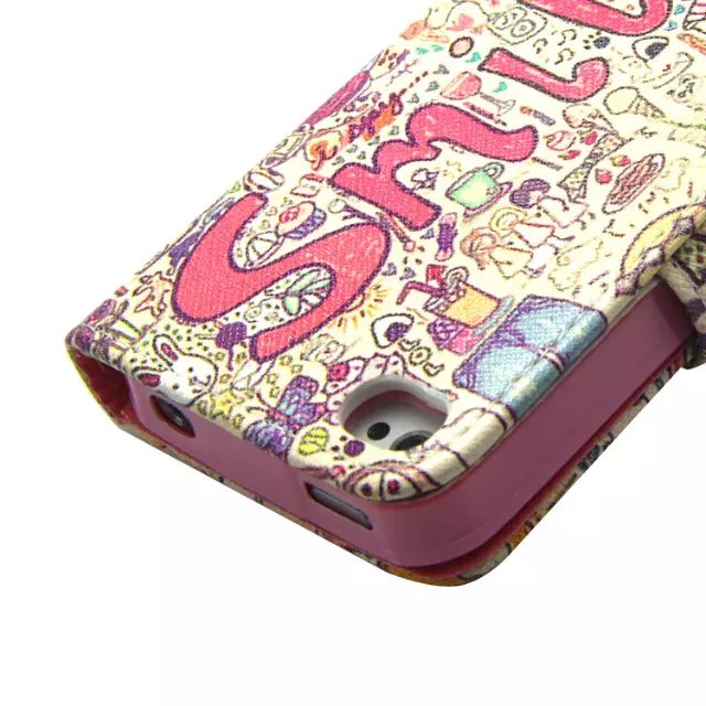 iPhone 4 4s case wallet leather case printed