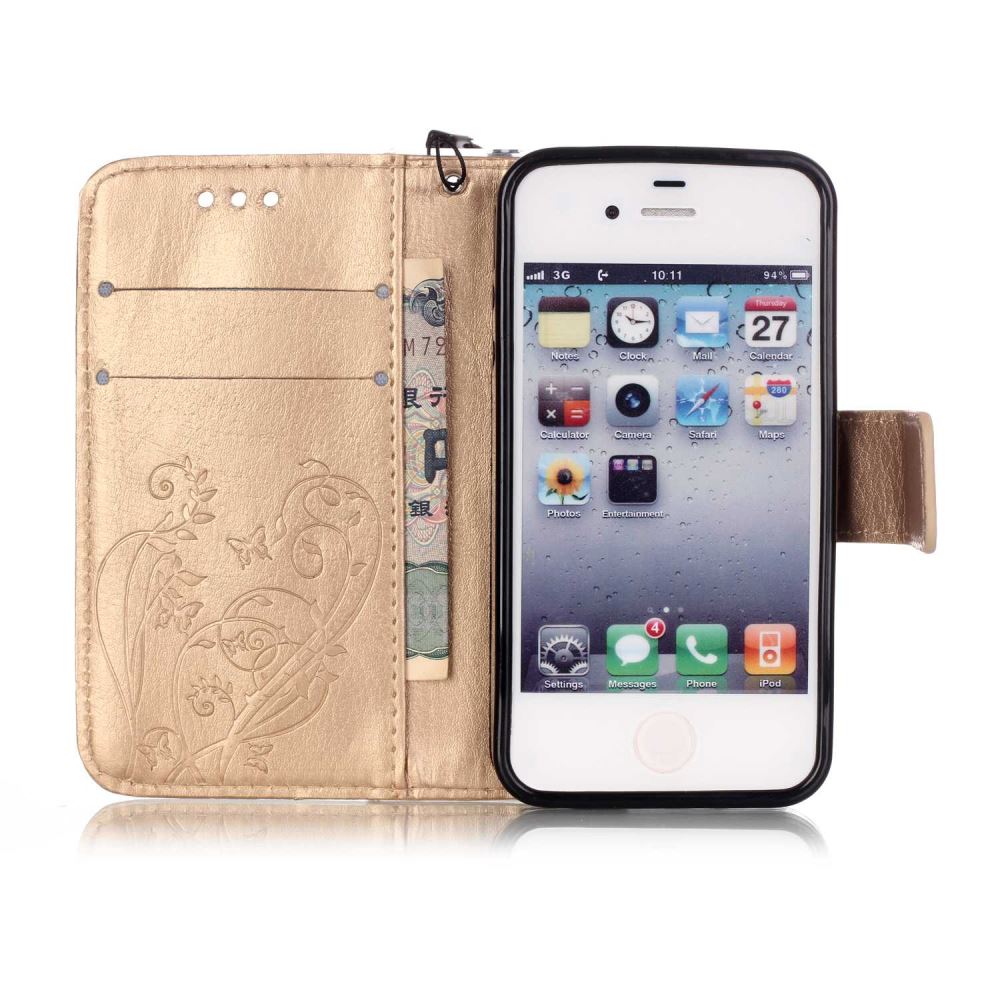 iPhone 4 4s Premium Embossing wallet leather case