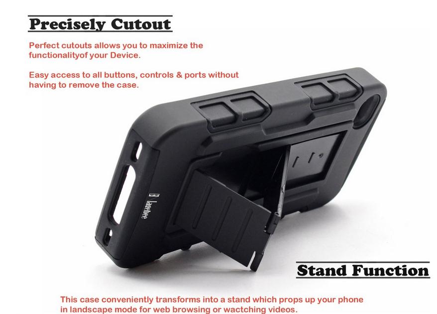 iPhone 4 4s Hybrid armor Case+Belt Clip Holster