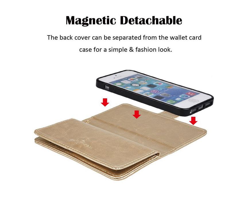 iPhone 5 5s se detachable wallet leather case