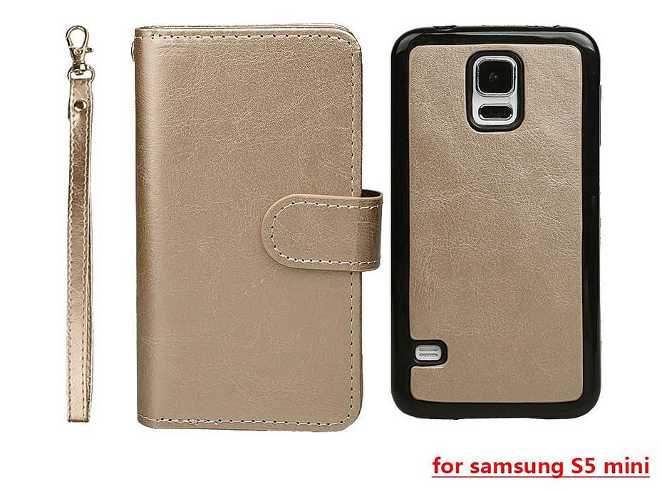 Galaxy S5 Mini detachable wallet leather case