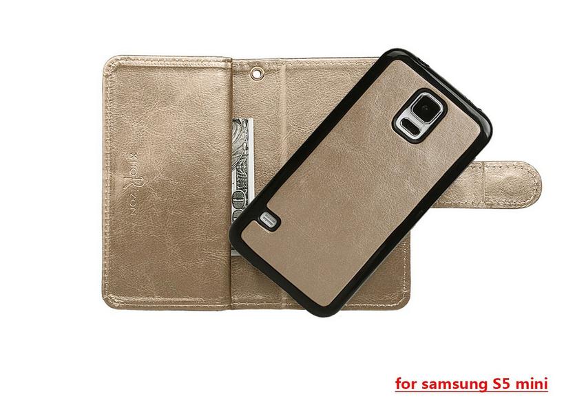 Galaxy S5 Mini detachable wallet leather case