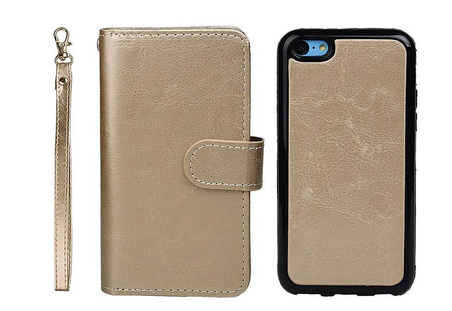 iPhone 5C detachable wallet leather case