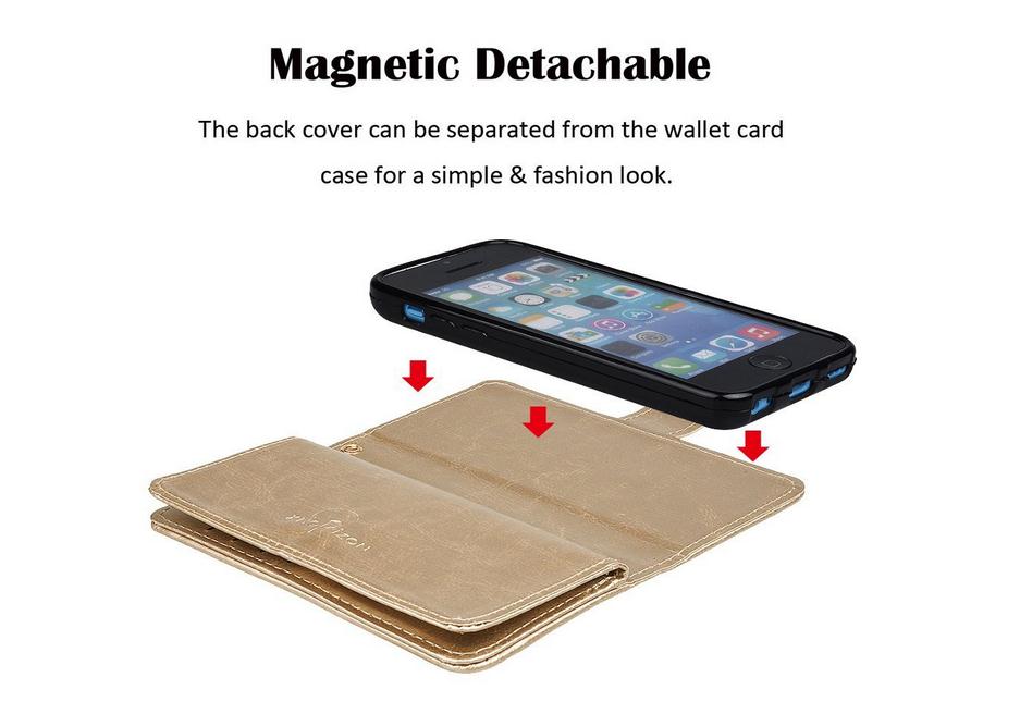 iPhone 5C detachable wallet leather case