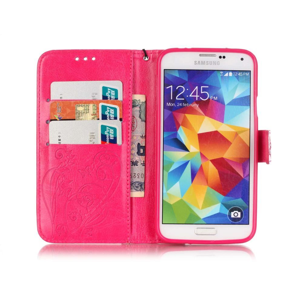 Galaxy S5 Mini Case Premium Leather wallet Folio case